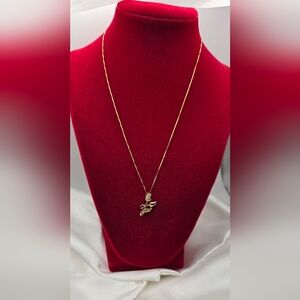 Yellow Gold Over Sterling Silver 925 Moissanite Rose Iced Pendant